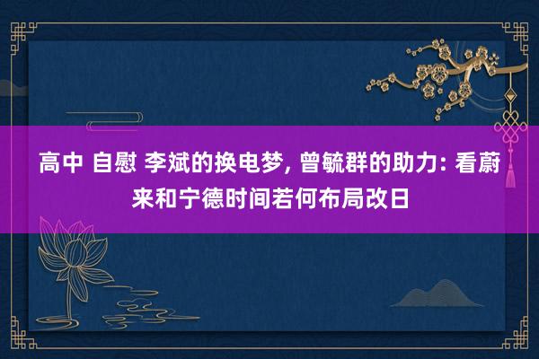 高中 自慰 李斌的换电梦, 曾毓群的助力: 看蔚来和宁德时间若何布局改日