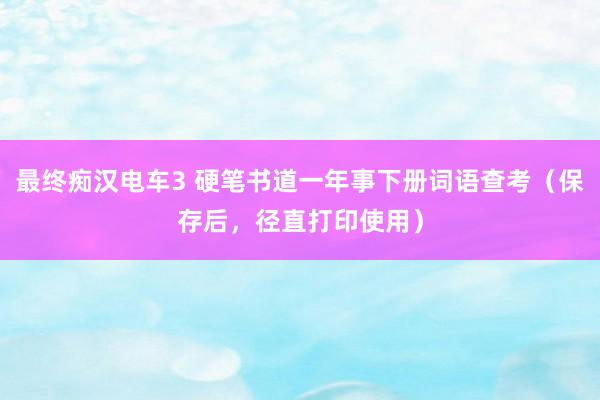 最终痴汉电车3 硬笔书道一年事下册词语查考（保存后，径直打印使用）